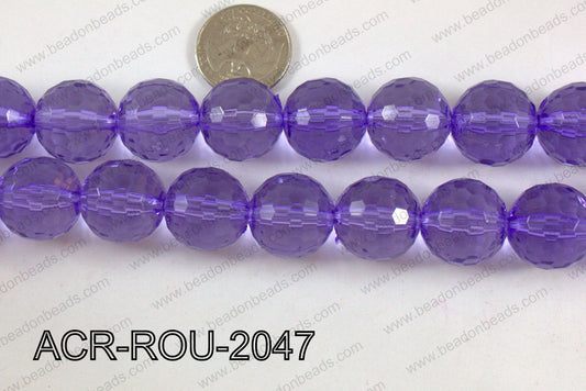 Acrylic Round 48cut faceted 20mm purple ACR-ROU-2047