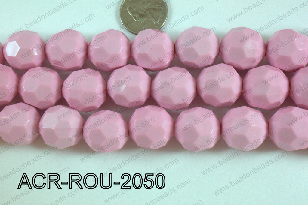 Acrylic Round faceted 20mm light pink ACR-ROU-2050