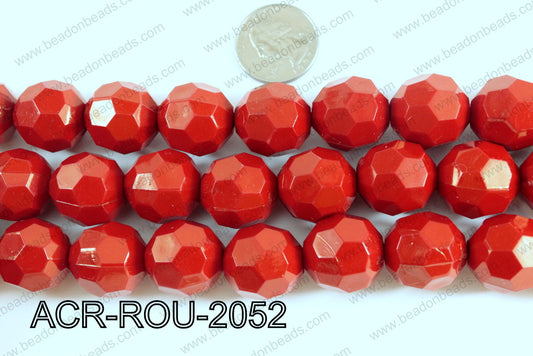 Acrylic Round faceted 20mm red ACR-ROU-2052