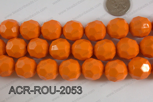 Acrylic Round faceted 20mm orange ACR-ROU-2053