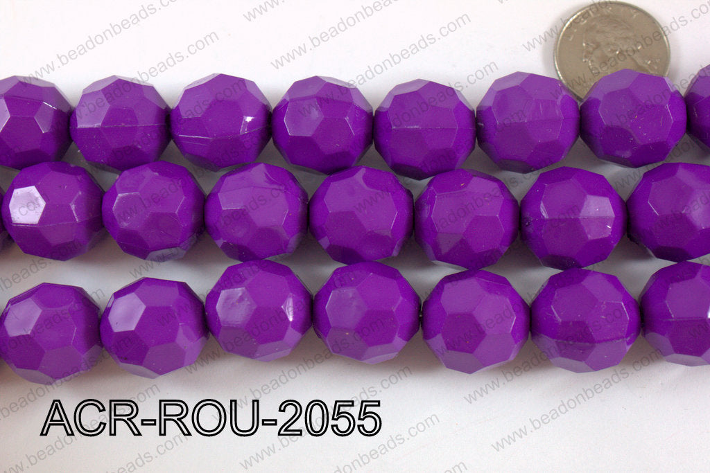 Acrylic Round faceted 20mm purple ACR-ROU-2055