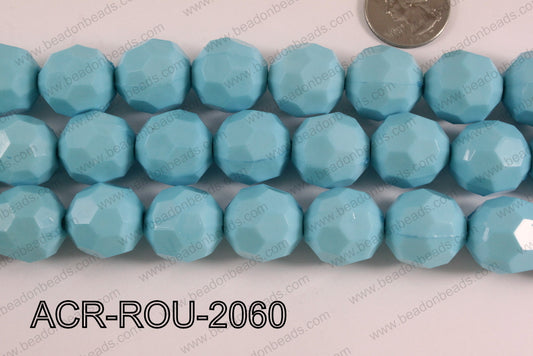 Acrylic Round faceted 20mm blue ACR-ROU-2060