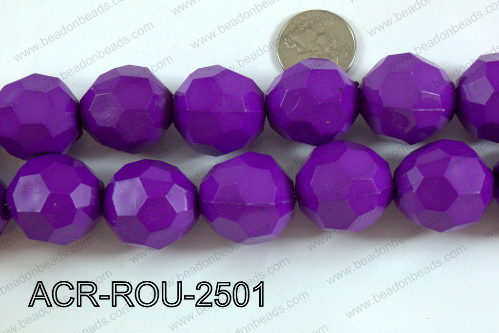 Acrylic Round faceted 25mm purple  ACR-ROU-2501