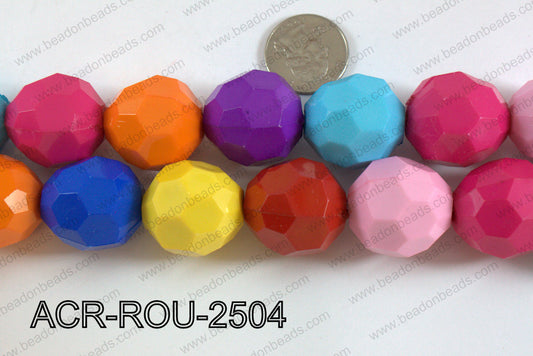 Acrylic Round faceted 25mm multi  ACR-ROU-2504