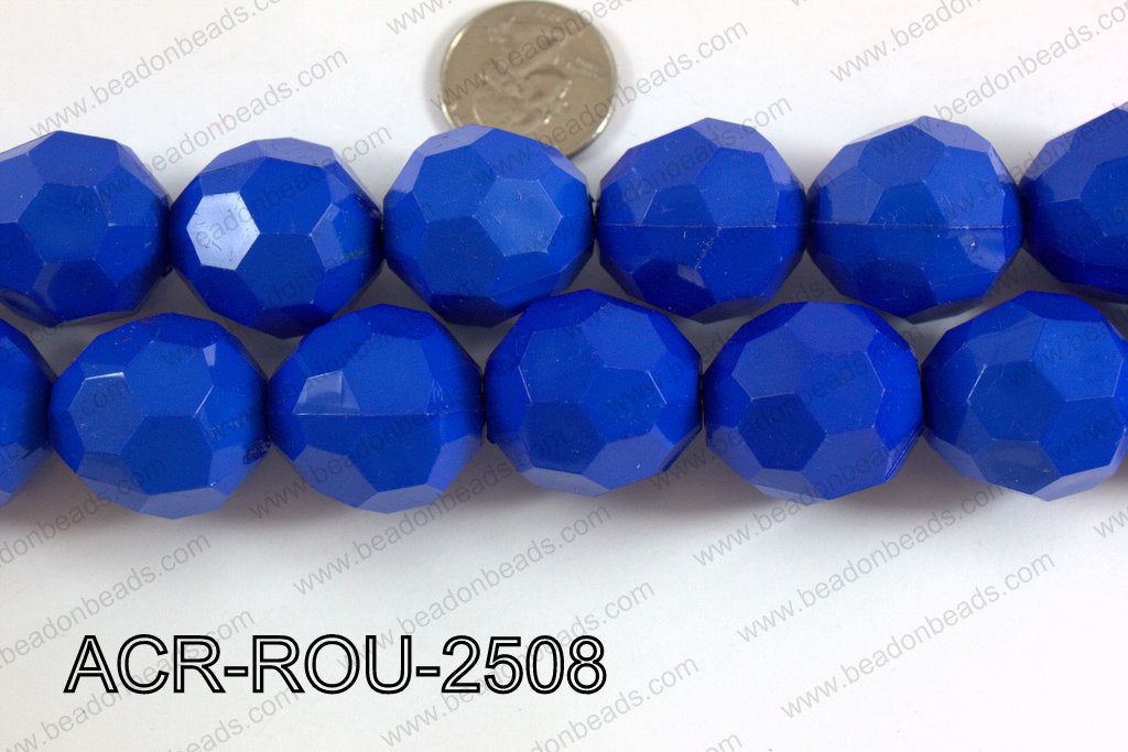 Acrylic Round faceted 25mm dark blue  ACR-ROU-2508