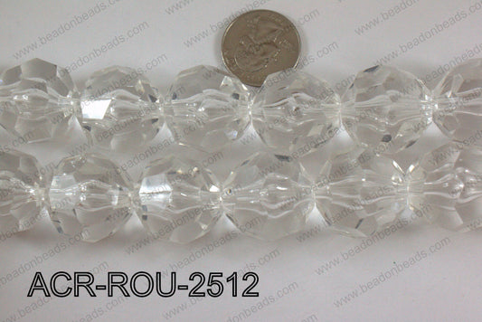 Acrylic Round Faceted Clear 25mm ACR-ROU-2512