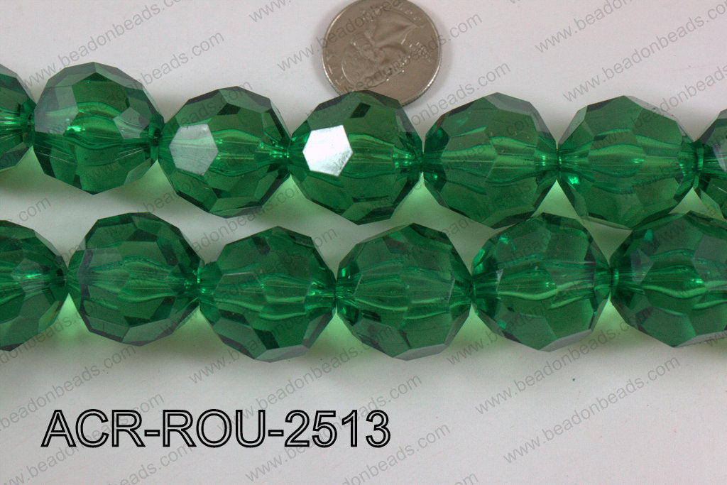 Acrylic Round Faceted Green 25mm ACR-ROU-2513