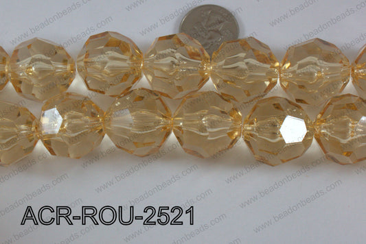 Acrylic Round Faceted Champagne 25mm ACR-ROU-2521