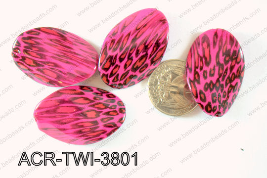 Acrylic Twisted Oval 500g Bag 24x38mm ACR-TWI-3801