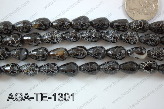 Black Agate Teardrop 9x13mm AGA-TE-1301