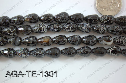 Black Agate Teardrop 9x13mm AGA-TE-1301