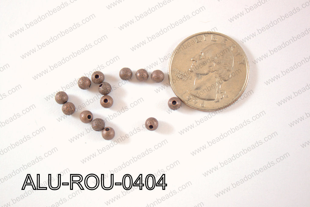 Aluminium  Beads Round 4mm Cooper ALU-ROU-0404