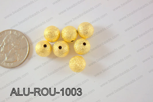 Aluminium  Beads Round 10mm gold ALU-ROU-1003