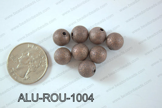 Aluminium  Beads Round 10mm bronze ALU-ROU-1004
