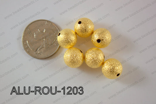 Aluminium  Beads Round 12mm gold ALU-ROU-1203
