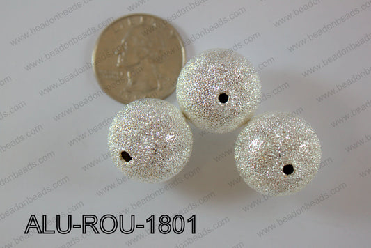 Aluminium  Beads Round 18mm silver ALU-ROU-1801