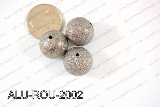 Aluminium  Beads Round 20mm gun metal  ALU-ROU-2002