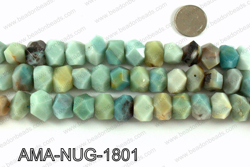 Amazonite faceted nugget beads 18x13mm AMA-NUG-1801