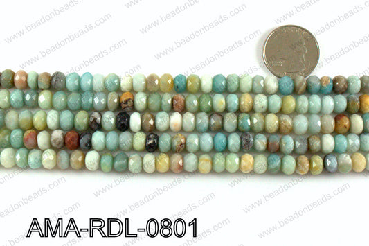 Rondelle faceted Amazonite beads 8mm AMA-RDL-0801
