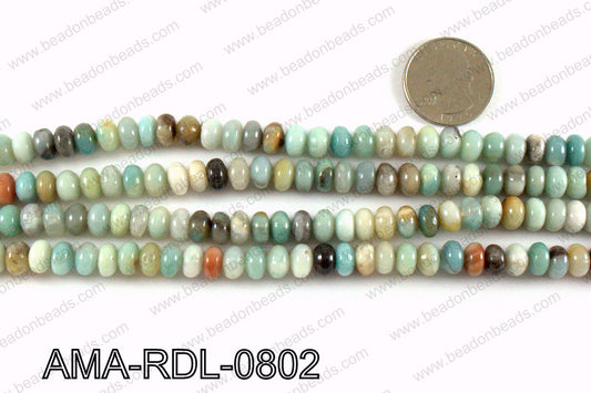Rondelle Amazonite beads 8mm AMA-RDL-0802