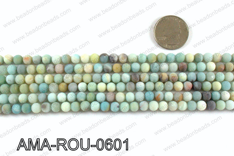 Round Matte Amazonite beads 6mm AMA-ROU-0601