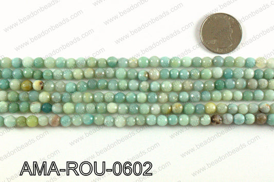 Round faceted Amazonite beads 6mm AMA-ROU-0602