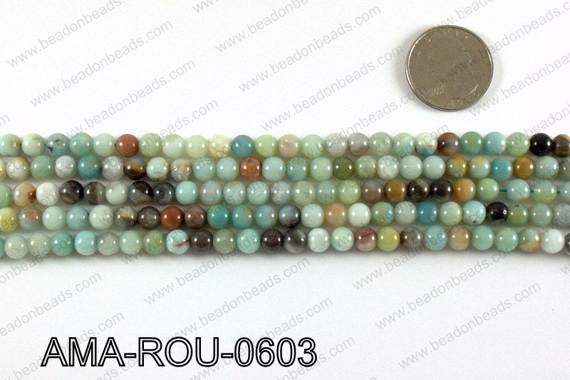 Round Amazonite beads 6mm AMA-ROU-0603