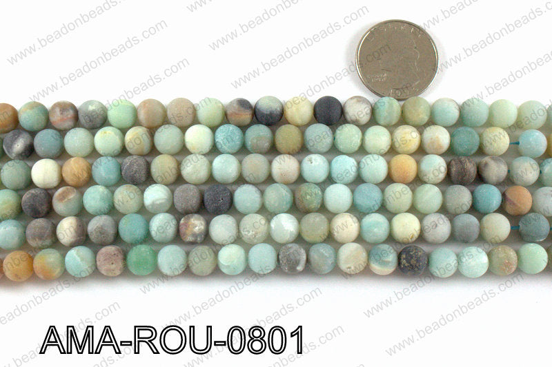 Round Matte Amazonite beads 8mm AMA-ROU-0801