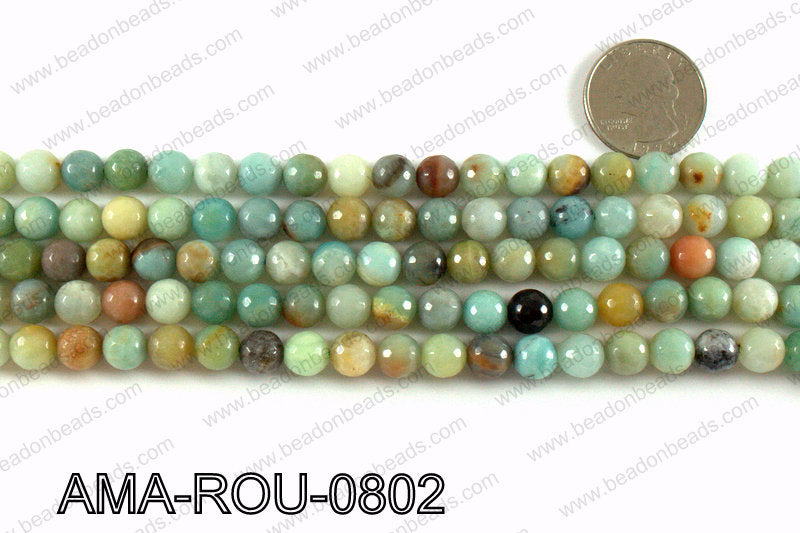 Round faceted Amazonite beads 8mm AMA-ROU-0802