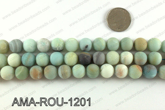 Round Matte Amazonite beads 12mm AMA-ROU-1201