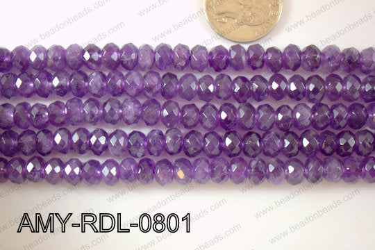 Amethyst Rondel Faceted 8mm AMY-RDL-0801