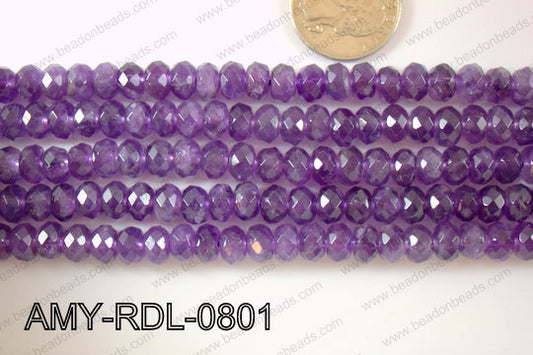 Amethyst Rondel Faceted 8mm AMY-RDL-0801