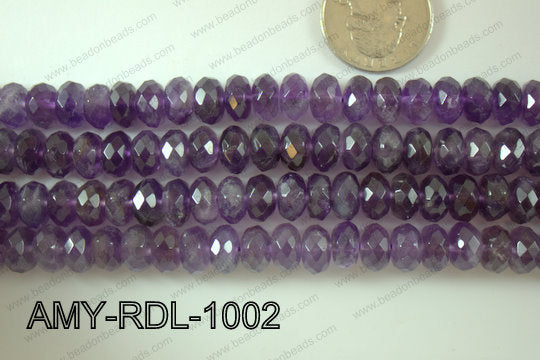 Amethyst rondel Faceted 10mm AMY-RDL-1002
