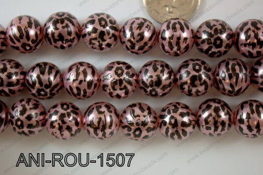 Animal Print Round Light pink 15mm ANI-ROU-1507