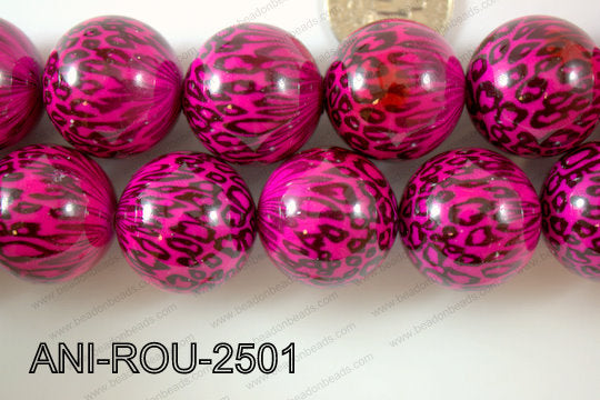 Animal Print Round Pink 25mm ANI-ROU-2501