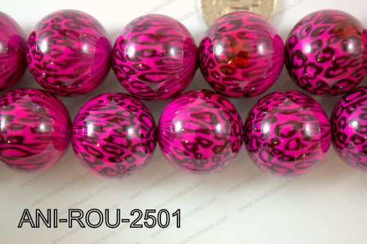 Animal Print Round Pink 25mm ANI-ROU-2501