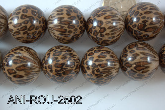 Animal Print Round Brown 25mm ANI-ROU-2502