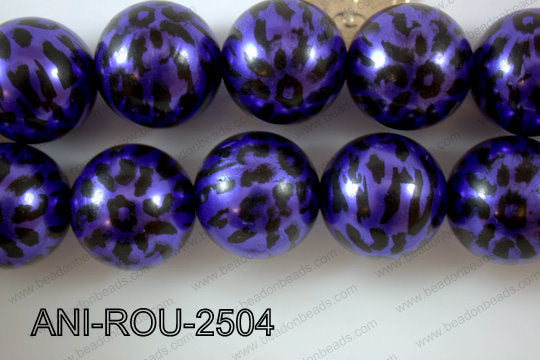 Animal Print Round Purple 25mm ANI-ROU-2504