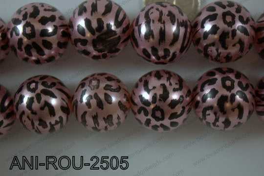 Animal Print Round Light Pink 25mm ANI-ROU-2505