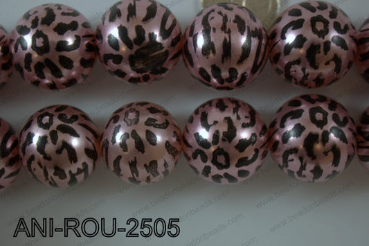 Animal Print Round Light Pink 25mm ANI-ROU-2505