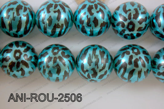 Animal Print Round Blue 25mm ANI-ROU-2506