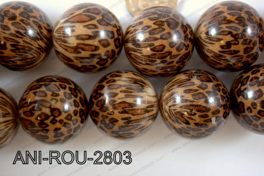 Animal Print Round Brown 28mm ANI-ROU-2803