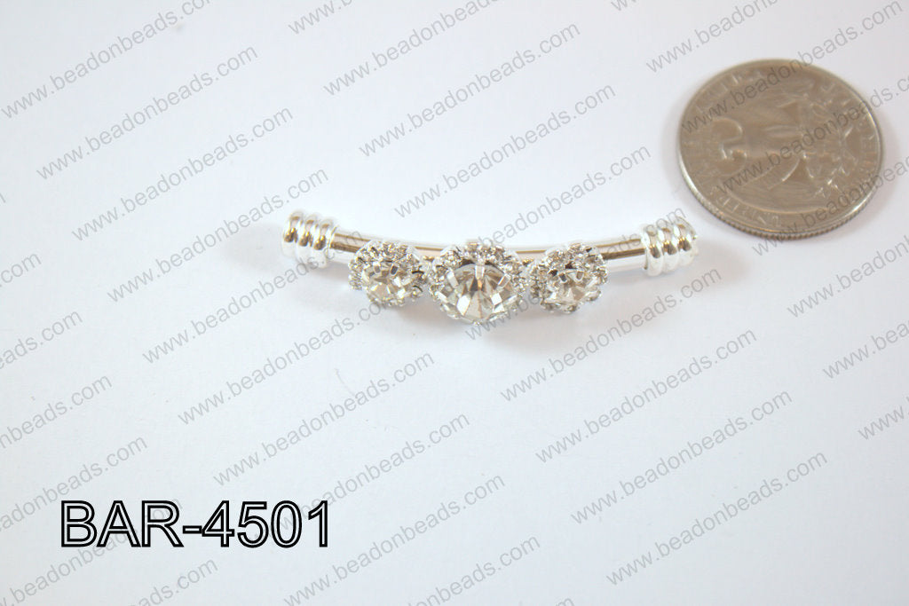 Bar Flower 12x45mm Silver BAR-4501