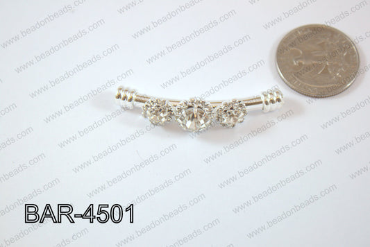 Bar Flower 12x45mm Silver BAR-4501