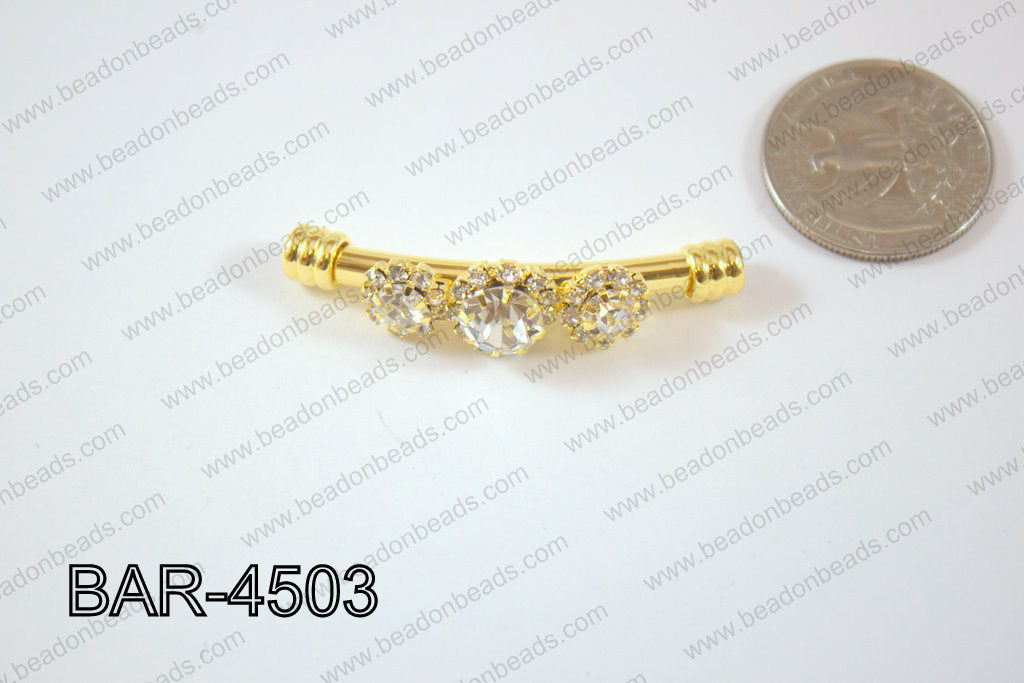 Bar Flower 12x45mm Gold BAR-4503