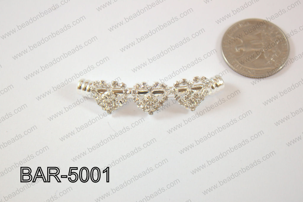 Bar hearts 12x50mm Silver BAR-5001