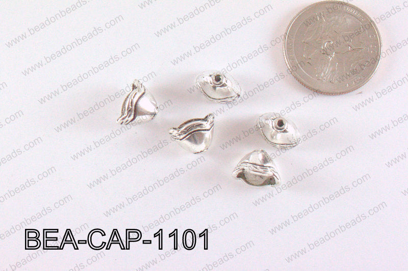 Pewter Beadcap Silver 8x11mm BEA-CAP-1101