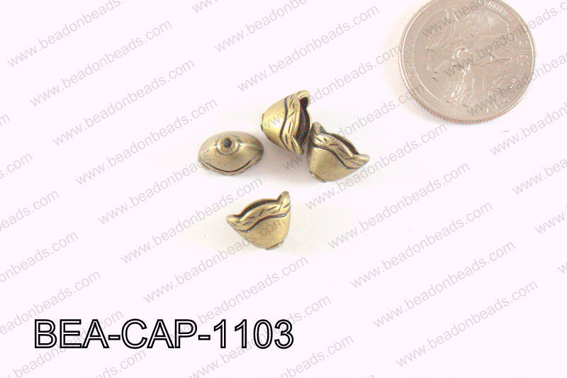 Pewter Beadcap Bronze 8x11mm BEA-CAP-1103