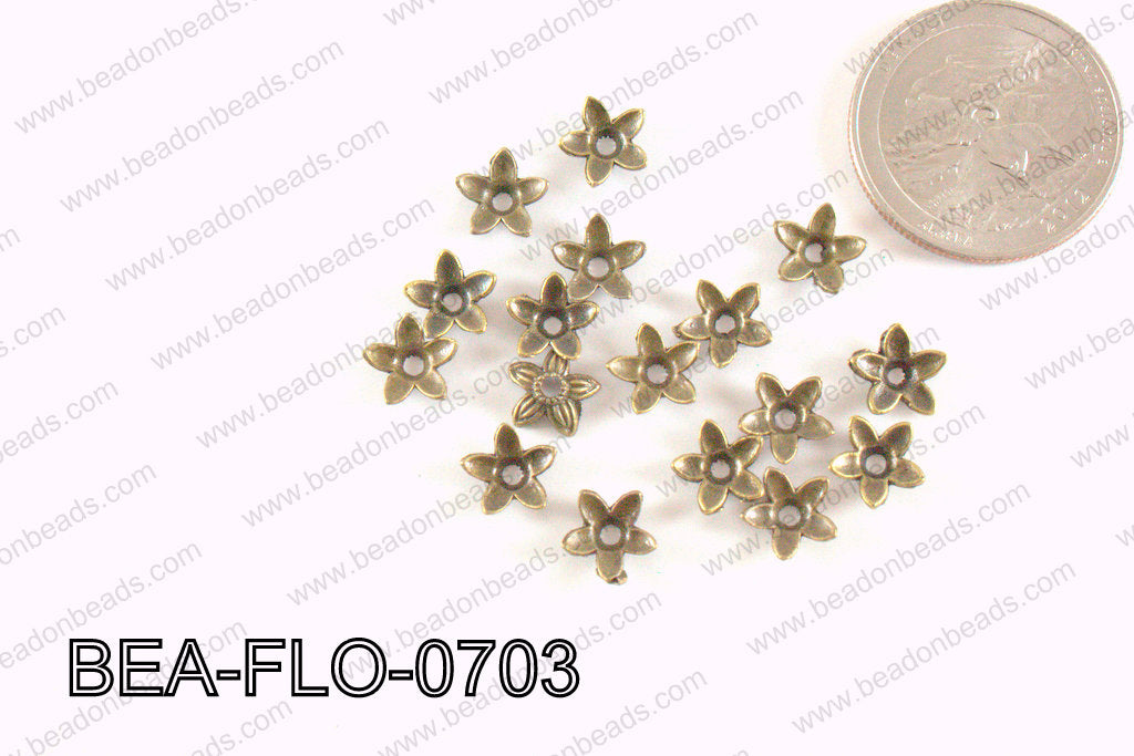 Flower Beadcap Bronze 7mm BEA-FLO-0703