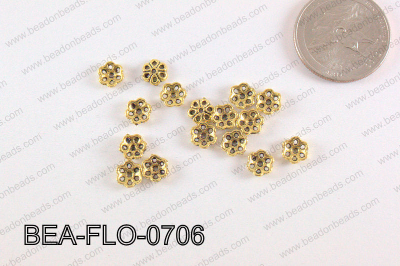 Flower Beadcap Gold 7mm BEA-FLO-0706